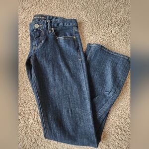 Express Womens Dark Blue Denim Jeans Stella Barely Boot 4s Short Low Rise EUC